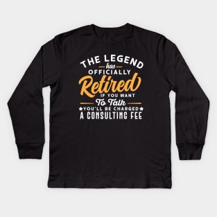 Officially Retired Kids Long Sleeve T-Shirt